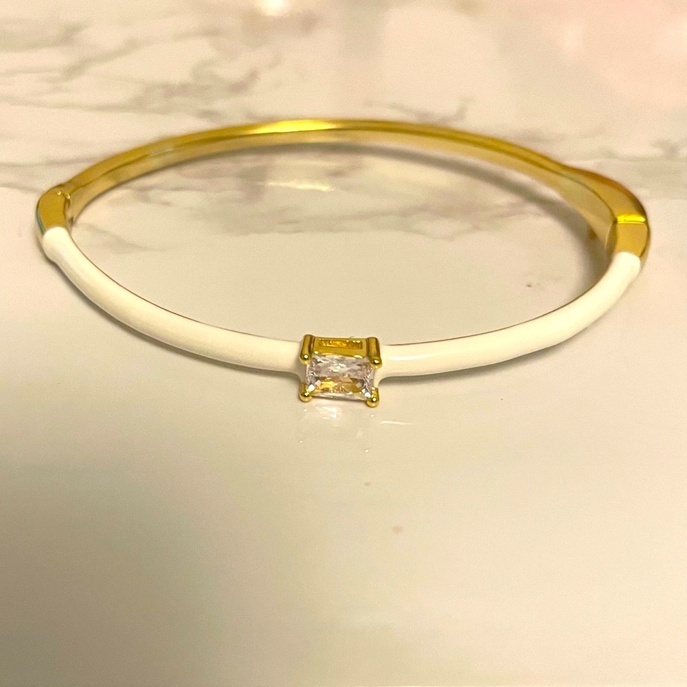 White Enamel Stackable Bracelet NEW!